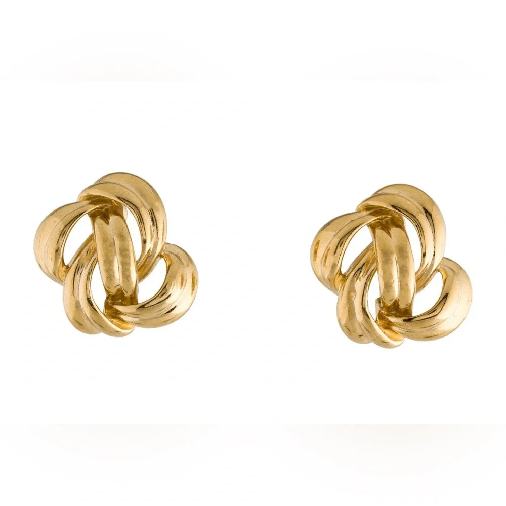 VINTAGE GIVENCY 🎉HOST PICK🥳 Large Beautiful Gold Tone Knot Statement Earrings.